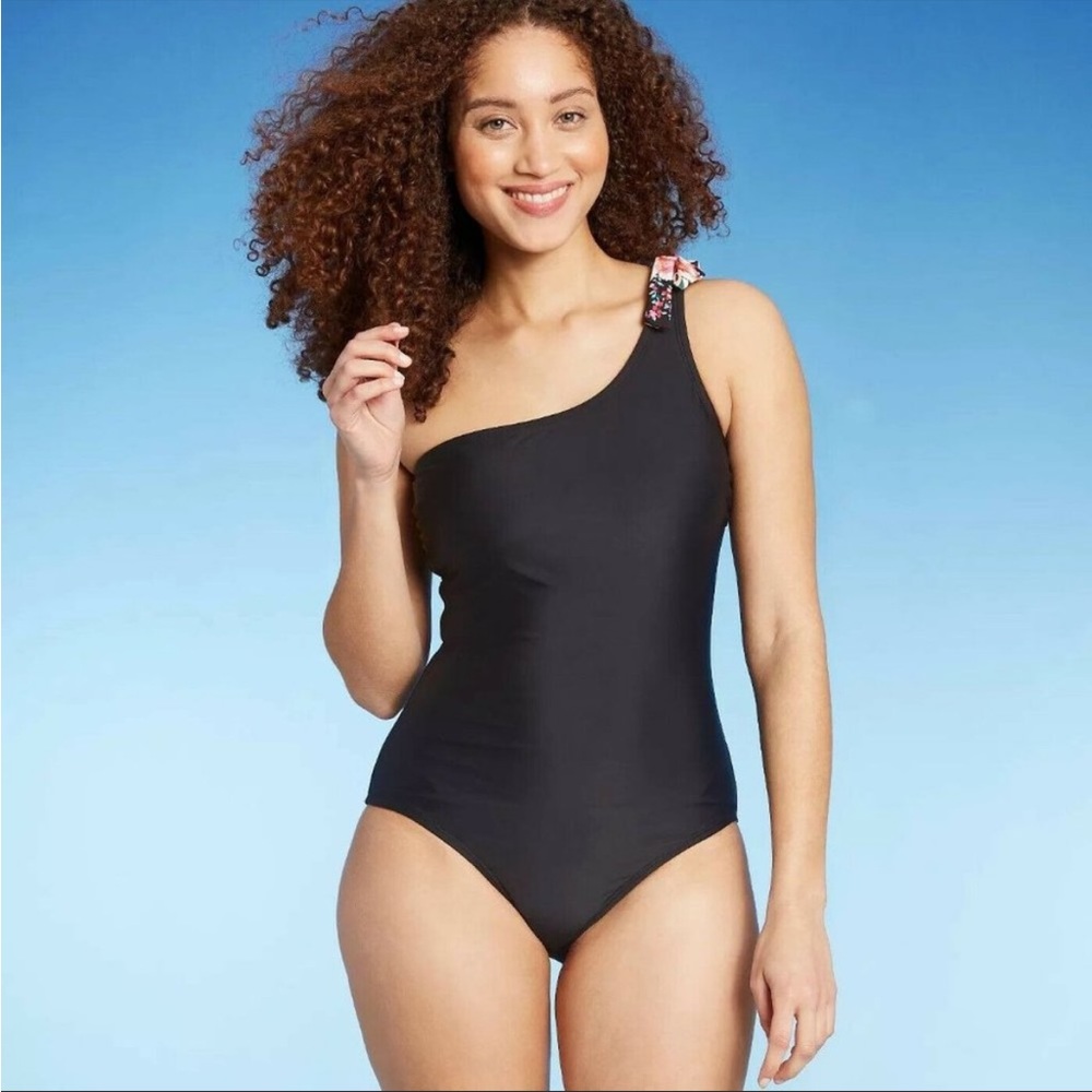 Kona Sol One Piece One Shoulder tie Swimsuit Sz XS